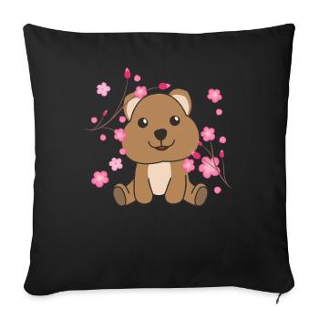 Quokka cute animals for children kawaii - Sofa pillowcase 17,3'' x 17,3'' (45 x 45 cm) - black - Front