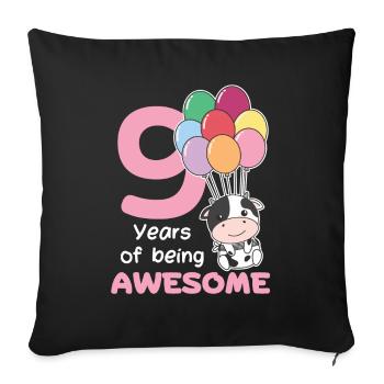 Vache pour les enfants de 9 ans - Housse de coussin décorative 45 x 45 cm - noir - Devant