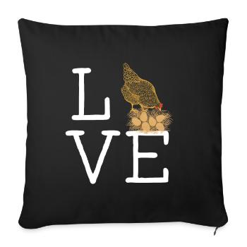 Chicken Love Chicken and Love Chicken Breeder Design - Sofa pillowcase 17,3'' x 17,3'' (45 x 45 cm) - black - Front