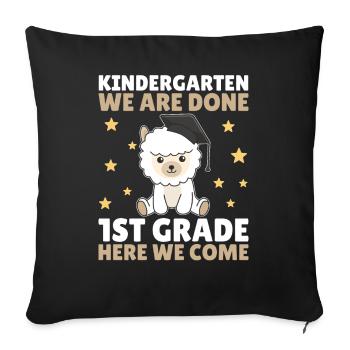 Kids Kindergarten graduate Alpaka 1st grade - Sofakissenbezug 45 x 45 cm - Schwarz - Vorne