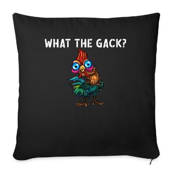 Coq de poulet Drôle de poulet Dire ce que le gack - Housse de coussin décorative 45 x 45 cm - noir - Devant