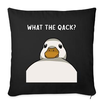 Drôle de canard disant canards humour Qu’est-ce que le qack - Housse de coussin décorative 45 x 45 cm - noir - Devant