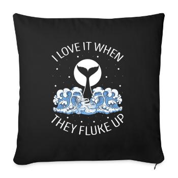 Wal-Design für Wale und Blauwale oder Belugawale - Sofakissenbezug 45 x 45 cm - Schwarz - Vorne