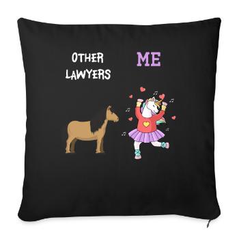 Other Lawyers Me Unicorn Horse - Sofa pillowcase 17,3'' x 17,3'' (45 x 45 cm) - black - Front