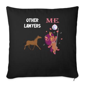 Other Lawyers Me Unicorn Horse - Sofa pillowcase 17,3'' x 17,3'' (45 x 45 cm) - black - Front