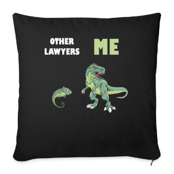 Other Lawyers Me Lizard T-Rex - Sofa pillowcase 17,3'' x 17,3'' (45 x 45 cm) - black - Front