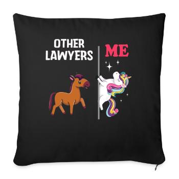Other Lawyers Me Unicorn Horse - Sofa pillowcase 17,3'' x 17,3'' (45 x 45 cm) - black - Front