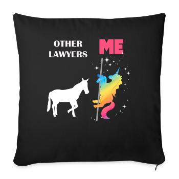 Other Lawyers Me Unicorn Horse - Sofa pillowcase 17,3'' x 17,3'' (45 x 45 cm) - black - Front