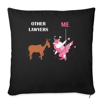 Other Lawyers Me Unicorn Horse - Sofa pillowcase 17,3'' x 17,3'' (45 x 45 cm) - black - Front