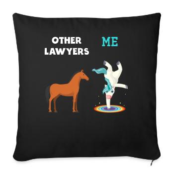 Other Lawyers Me Unicorn Horse - Sofa pillowcase 17,3'' x 17,3'' (45 x 45 cm) - black - Front