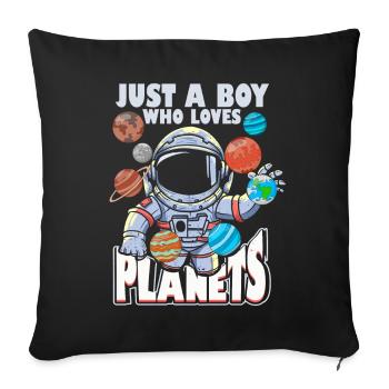 Juste un garçon qui aime les planètes du système solaire - Housse de coussin décorative 45 x 45 cm - noir - Devant