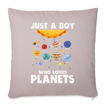 Juste un garçon qui aime les planètes du système solaire - Housse de coussin décorative 45 x 45 cm - taupe clair - Devant