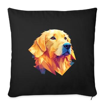 Golden Retriever Dog Pet et Dog Friend - Housse de coussin décorative 45 x 45 cm - noir - Devant