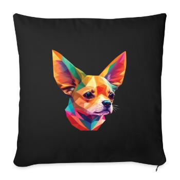 Chihuahua dog great dog design funny animal - Sofa pillowcase 17,3'' x 17,3'' (45 x 45 cm) - black - Front