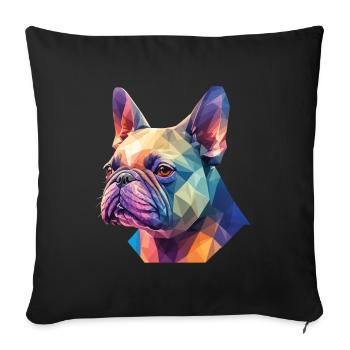 Conception de chiens de chien bouledogue français - Housse de coussin décorative 45 x 45 cm - noir - Devant