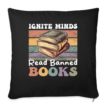Minds read banned book Buchliebhaber Design - Sofa pillowcase 17,3'' x 17,3'' (45 x 45 cm) - black - Front