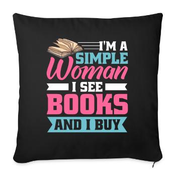 Book lover design with books for literature - Sofa pillowcase 17,3'' x 17,3'' (45 x 45 cm) - black - Front