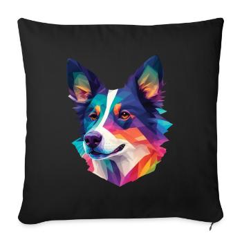 Border Collie Dog Dog Race Collie Dog Design - Housse de coussin décorative 45 x 45 cm - noir - Devant