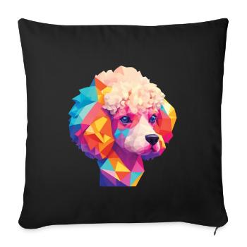 Caniche Chien Chiens Design Caniches Art Pet - Housse de coussin décorative 45 x 45 cm - noir - Devant