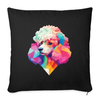 Chiens Caniche Design Chien Pet Mignon Dog Owner - Housse de coussin décorative 45 x 45 cm - noir - Devant