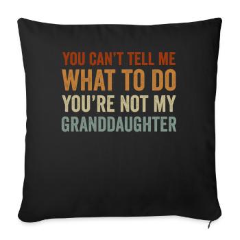 Pas ma petite-fille - Housse de coussin décorative 45 x 45 cm - noir - Devant