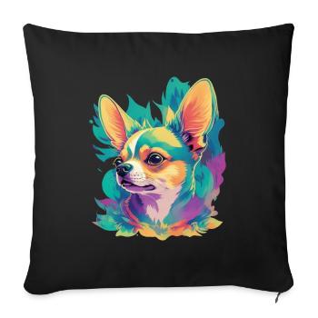 Chihuahua Dog Dog Design Pet Dog Love - Sofa pillowcase 17,3'' x 17,3'' (45 x 45 cm) - black - Front
