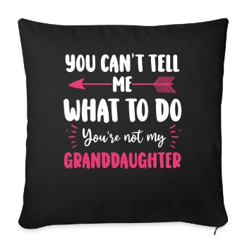 Pas ma petite-fille - Housse de coussin décorative 45 x 45 cm - noir - Devant