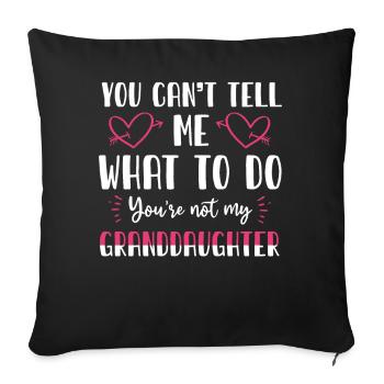 Pas ma petite-fille - Housse de coussin décorative 45 x 45 cm - noir - Devant