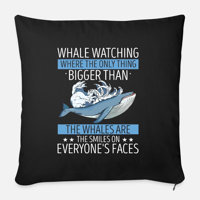 Walbeobachtung Design für Wale - Sofakissenbezug 45 x 45 cm - Schwarz