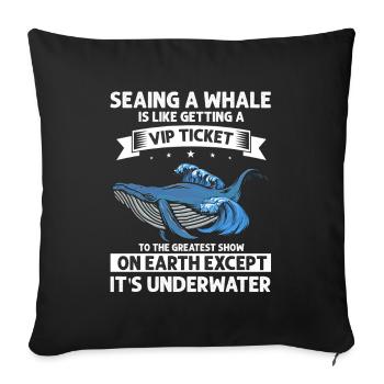 Orca Beobachtung für Buckelwale und Meerwale - Sofakissenbezug 45 x 45 cm - Schwarz - Vorne