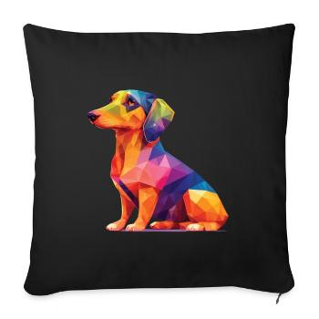 Teckel Chiens Mignon Chien Pet Ami Design - Housse de coussin décorative 45 x 45 cm - noir - Devant