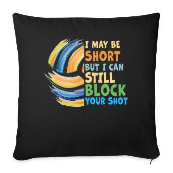 Je peux bloquer votre tir Volleyball de plage - Housse de coussin décorative 45 x 45 cm - noir - Devant
