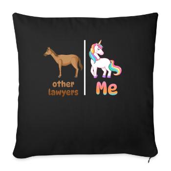 Other Lawyers Me Unicorn Horse - Sofa pillowcase 17,3'' x 17,3'' (45 x 45 cm) - black - Front