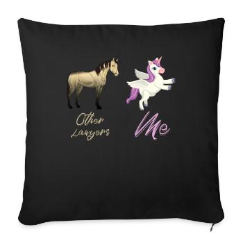 Other Lawyers Me Unicorn Horse - Sofa pillowcase 17,3'' x 17,3'' (45 x 45 cm) - black - Front