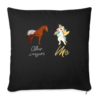 Other Lawyers Me Unicorn Horse - Sofa pillowcase 17,3'' x 17,3'' (45 x 45 cm) - black - Front