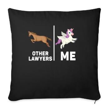 Other Lawyers Me Unicorn Horse - Sofa pillowcase 17,3'' x 17,3'' (45 x 45 cm) - black - Front