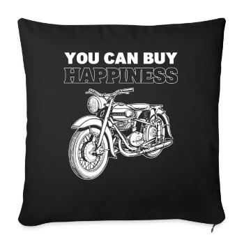 Vous pouvez acheter Happiness Motorcycle - Housse de coussin décorative 45 x 45 cm - noir - Devant