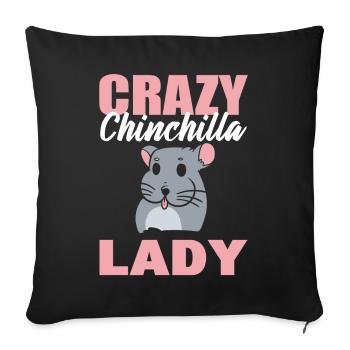 Amateur de chinchilla assistant vétérinaire - Housse de coussin décorative 45 x 45 cm - noir - Devant