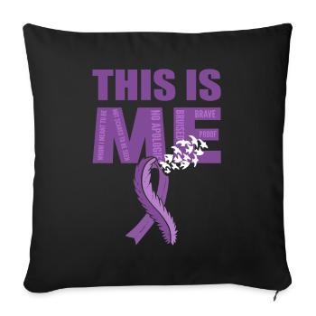 C’est moi guerrier de l’épilepsie - Housse de coussin décorative 45 x 45 cm - noir - Devant