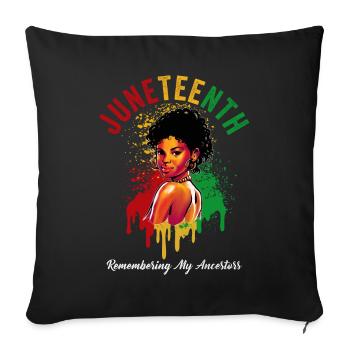 Juneteenth 1865 Remembering My Ancestors - Sofa pillowcase 17,3'' x 17,3'' (45 x 45 cm) - black - Front