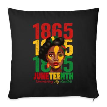 Juneteenth 1865 Remembering My Ancestors - Sofa pillowcase 17,3'' x 17,3'' (45 x 45 cm) - black - Front