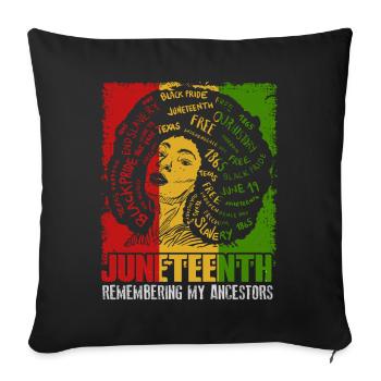 Juneteenth 1865 Se souvenir de mes ancêtres - Housse de coussin décorative 45 x 45 cm - noir - Devant