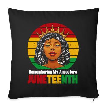 Juneteenth 1865 Se souvenir de mes ancêtres - Housse de coussin décorative 45 x 45 cm - noir - Devant