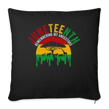 Juneteenth 1865 Remembering My Ancestors - Sofa pillowcase 17,3'' x 17,3'' (45 x 45 cm) - black - Front