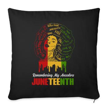 Juneteenth 1865 Remembering My Ancestors - Sofa pillowcase 17,3'' x 17,3'' (45 x 45 cm) - black - Front