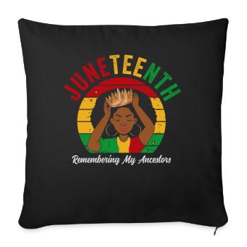 Juneteenth 1865 Remembering My Ancestors - Sofa pillowcase 17,3'' x 17,3'' (45 x 45 cm) - black - Front