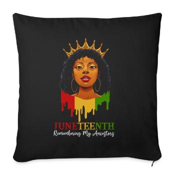 Juneteenth 1865 Remembering My Ancestors - Sofa pillowcase 17,3'' x 17,3'' (45 x 45 cm) - black - Front