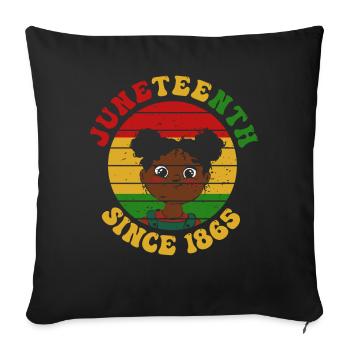 Juneteenth 1865 Remembering My Ancestors - Sofa pillowcase 17,3'' x 17,3'' (45 x 45 cm) - black - Front