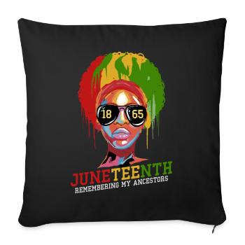 Juneteenth 1865 Remembering My Ancestors - Sofa pillowcase 17,3'' x 17,3'' (45 x 45 cm) - black - Front