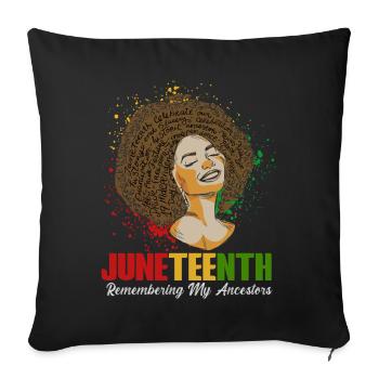 18 juin 1865 En souvenir de mes ancêtres - Housse de coussin décorative 45 x 45 cm - noir - Devant